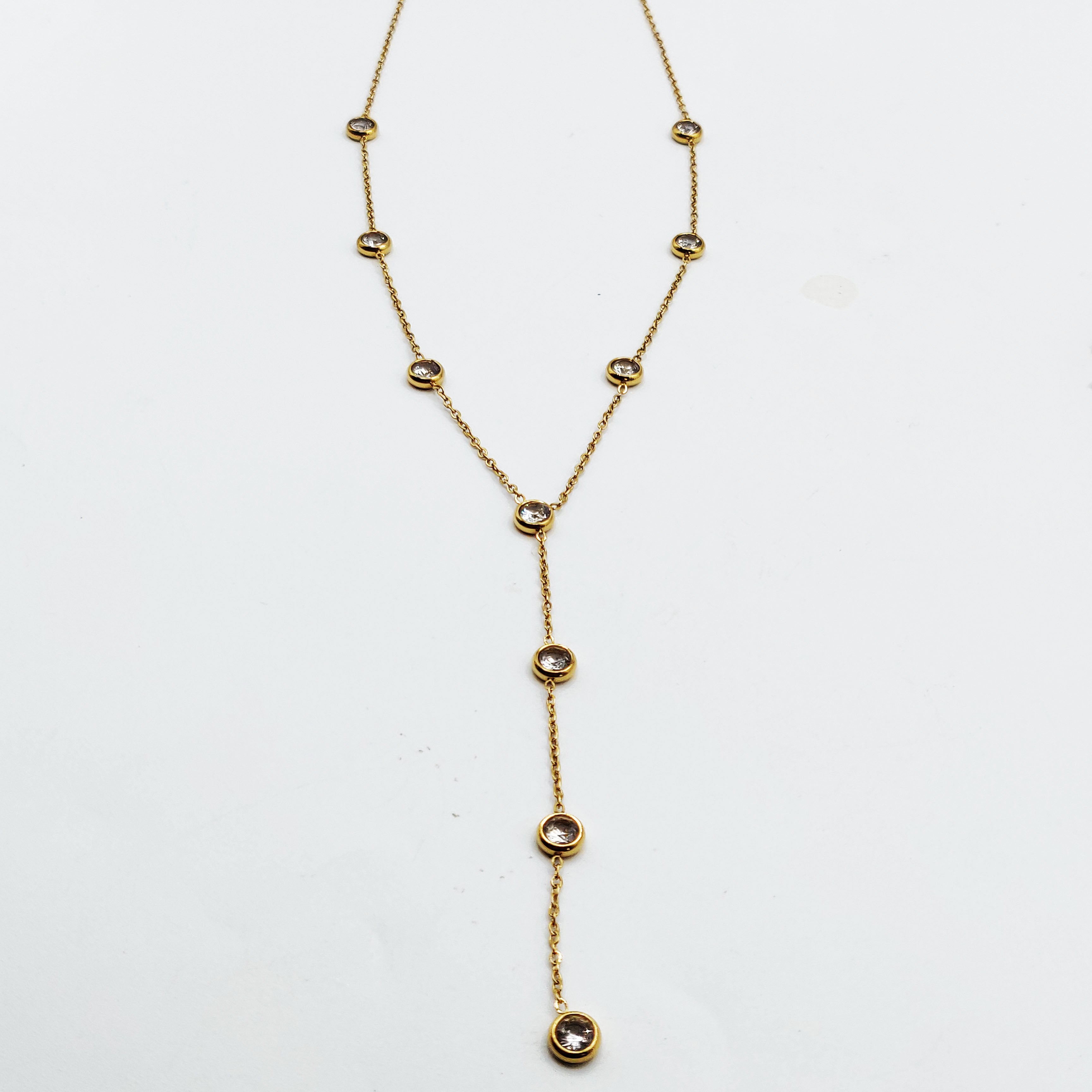 Collier Multi Cristaux Ronds Descendant Luxe