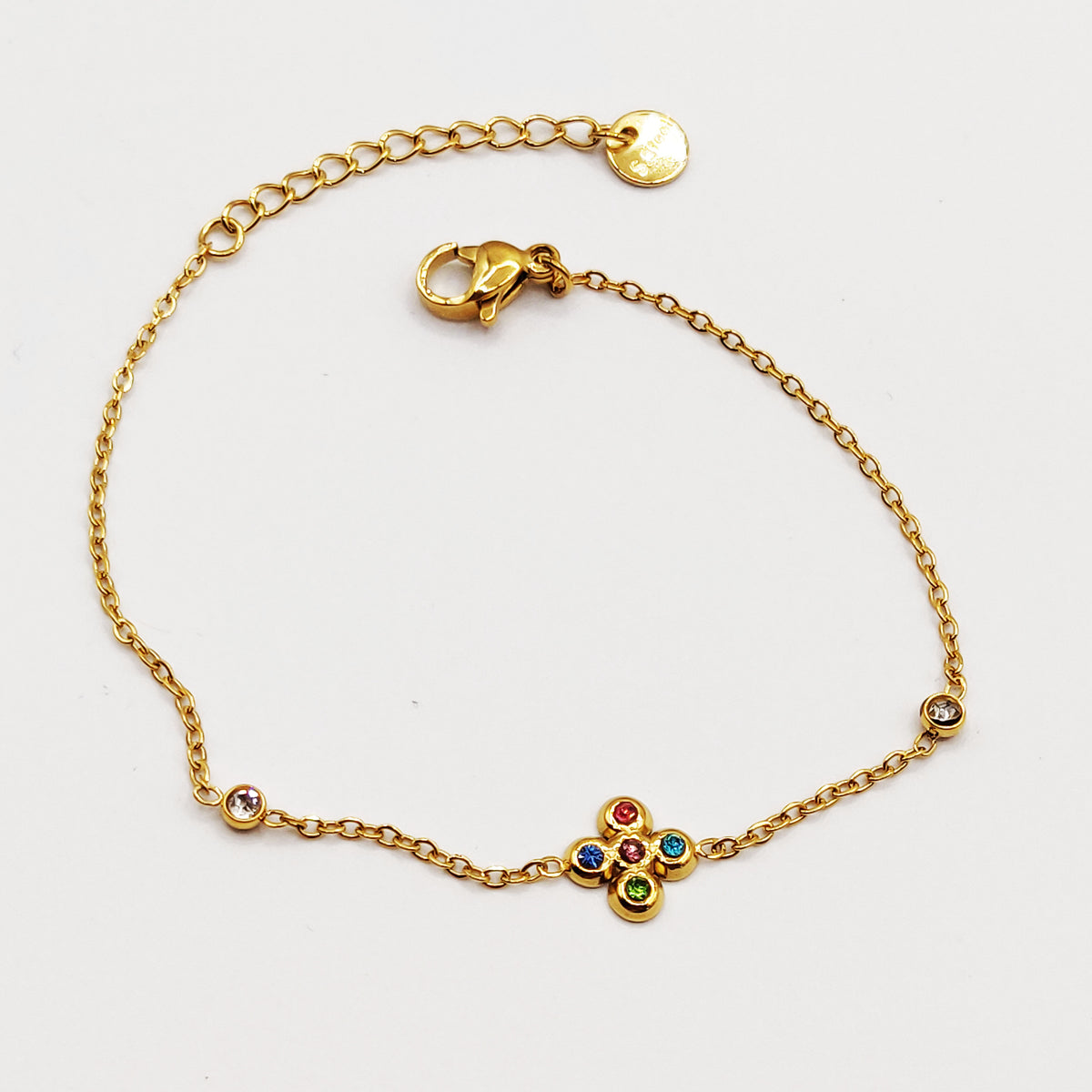 Bracelet Trèfle Multicolore et Cristaux Luxe