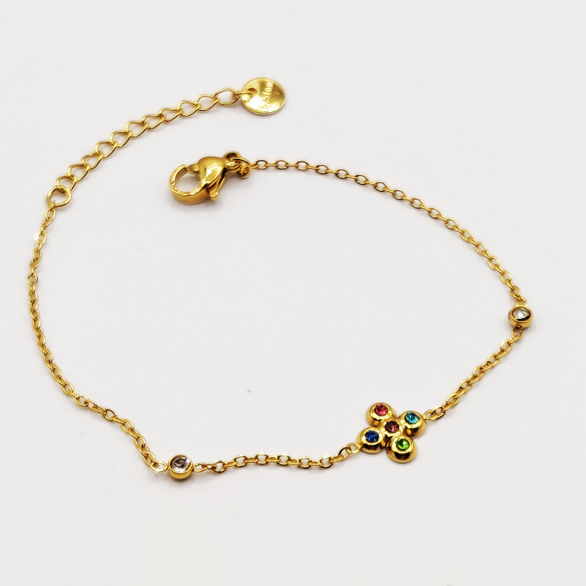 Bracelet Trèfle Multicolore et Cristaux Luxe
