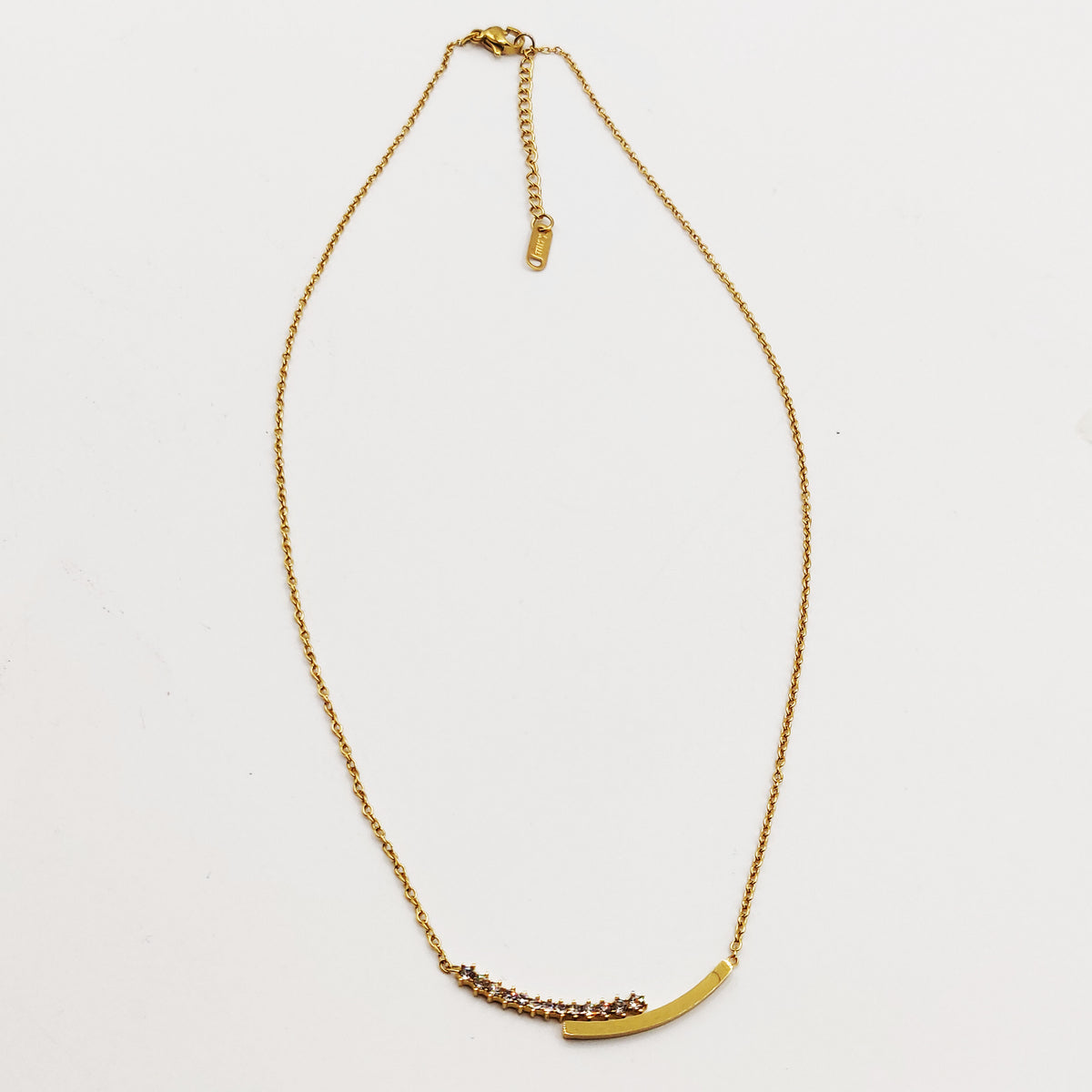 Collier Double Lignes Cristaux et Dorée Luxe
