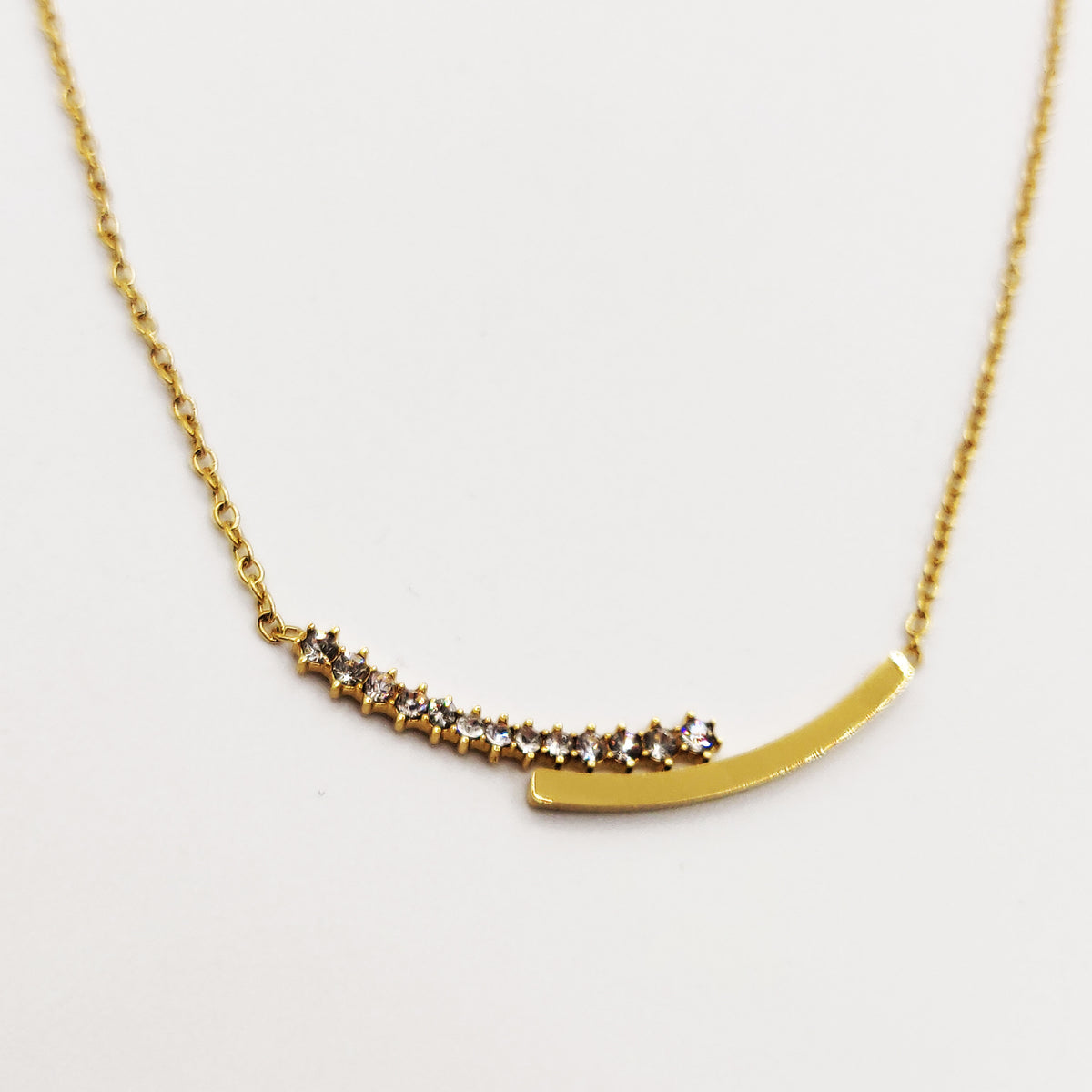Collier Double Lignes Cristaux et Dorée Luxe