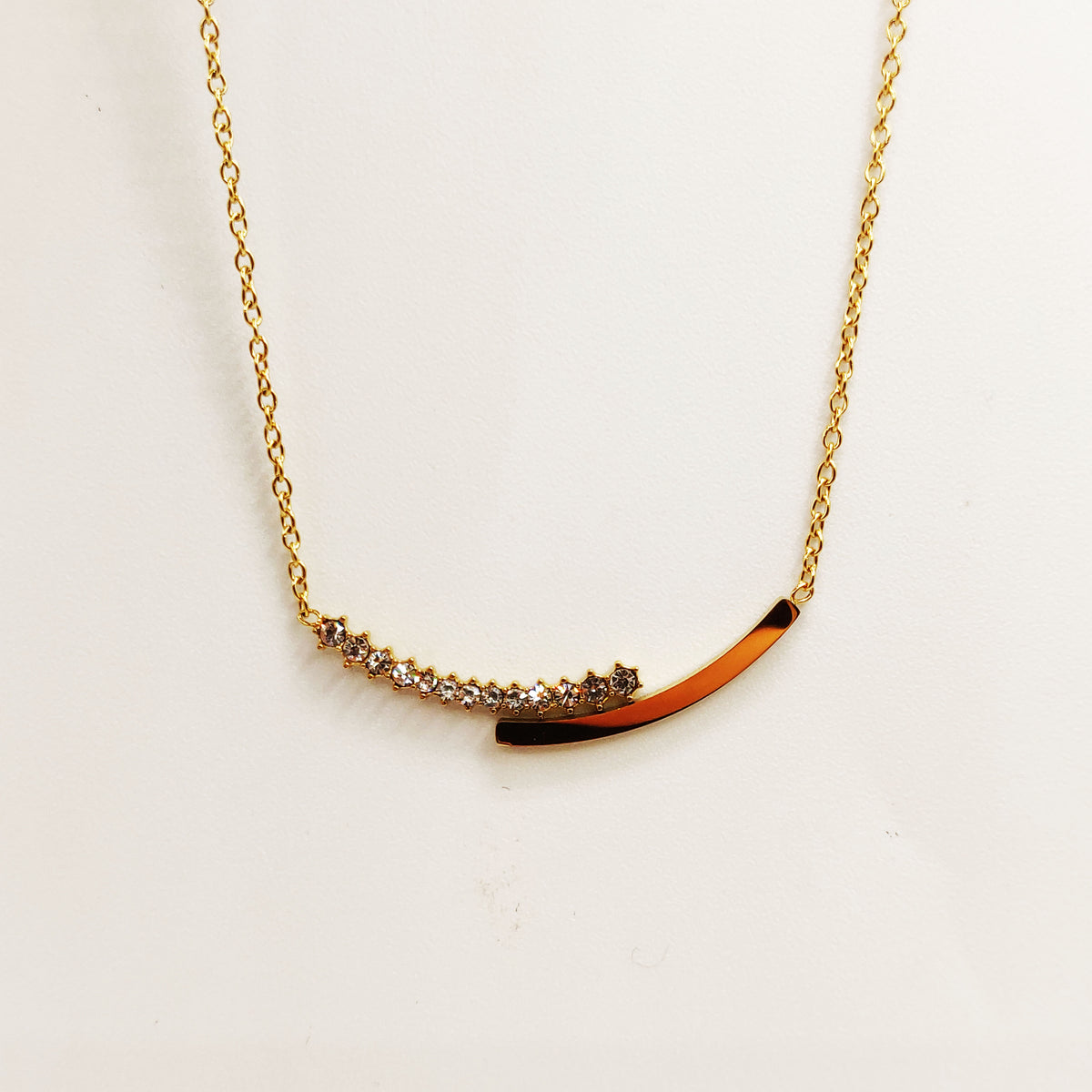 Collier Double Lignes Cristaux et Dorée Luxe