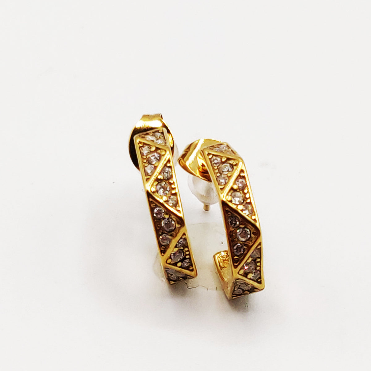 Boucles d'oreilles Créoles Triangles de Cristaux Luxe