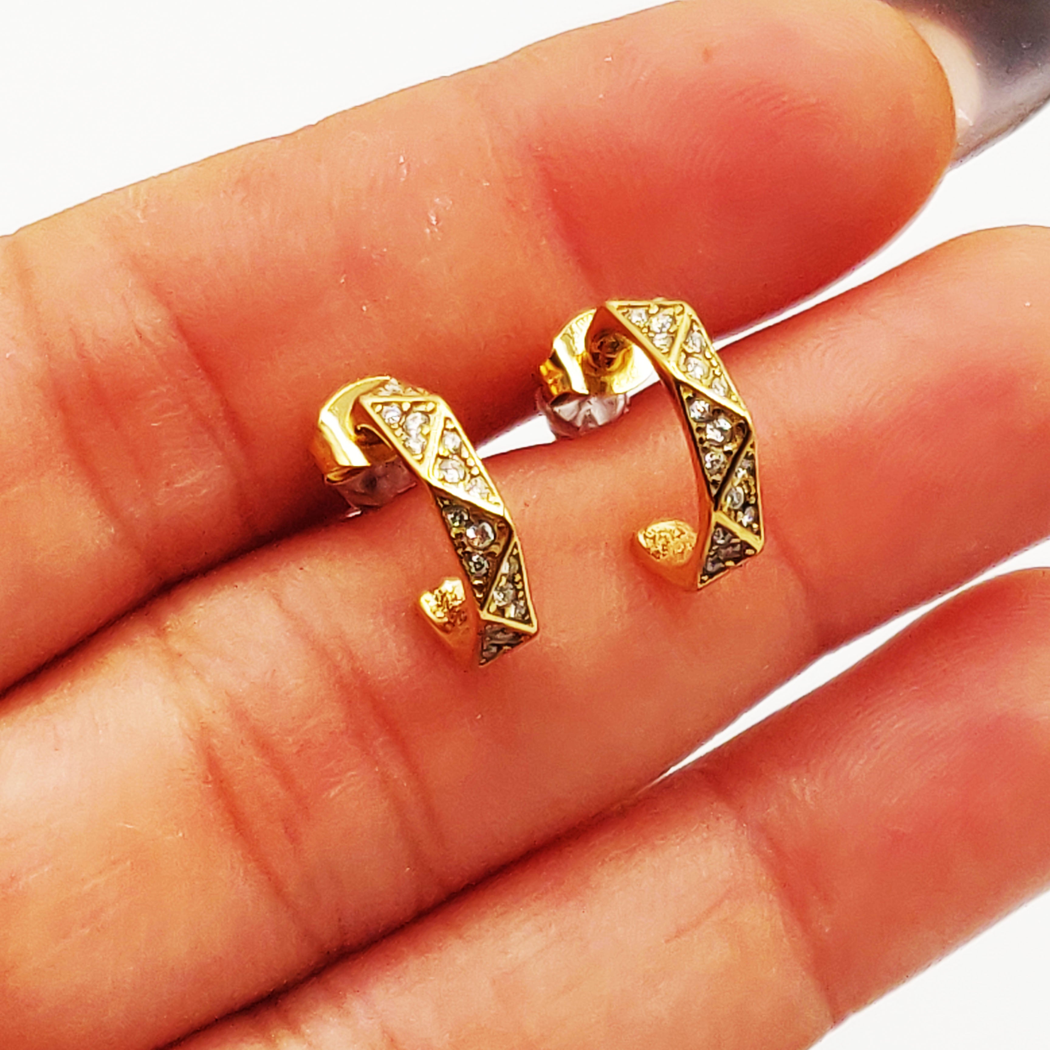 Boucles d'oreilles Créoles Triangles de Cristaux Luxe