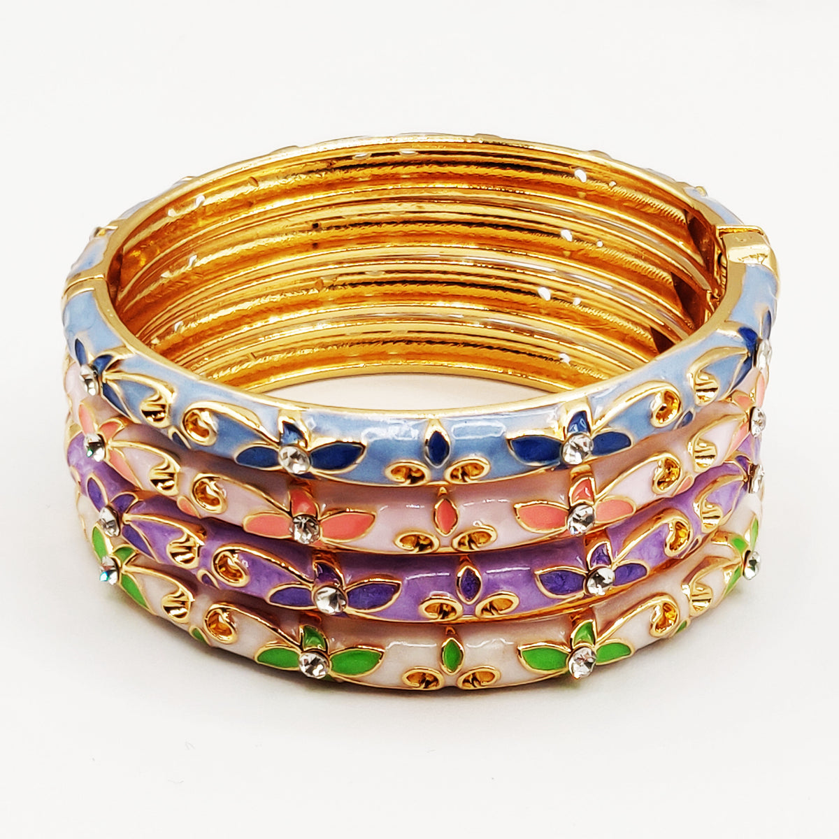 4 Bracelets Thaïlandais Fleurs Multicolores Luxe