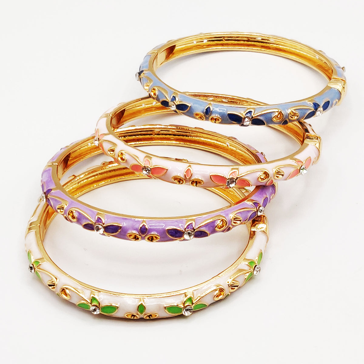 4 Bracelets Thaïlandais Fleurs Multicolores Luxe