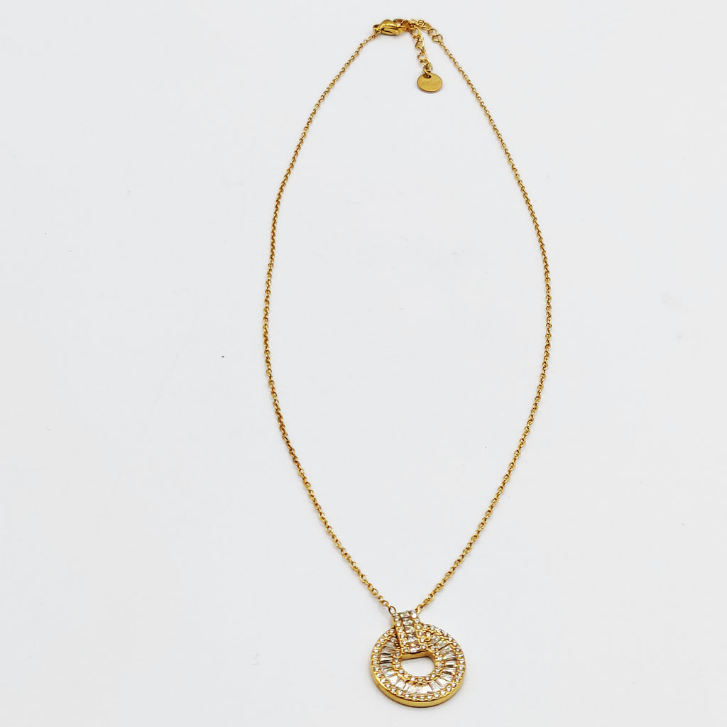 Collier Cercle Cristaux Rectangulaires et Ronds Luxe