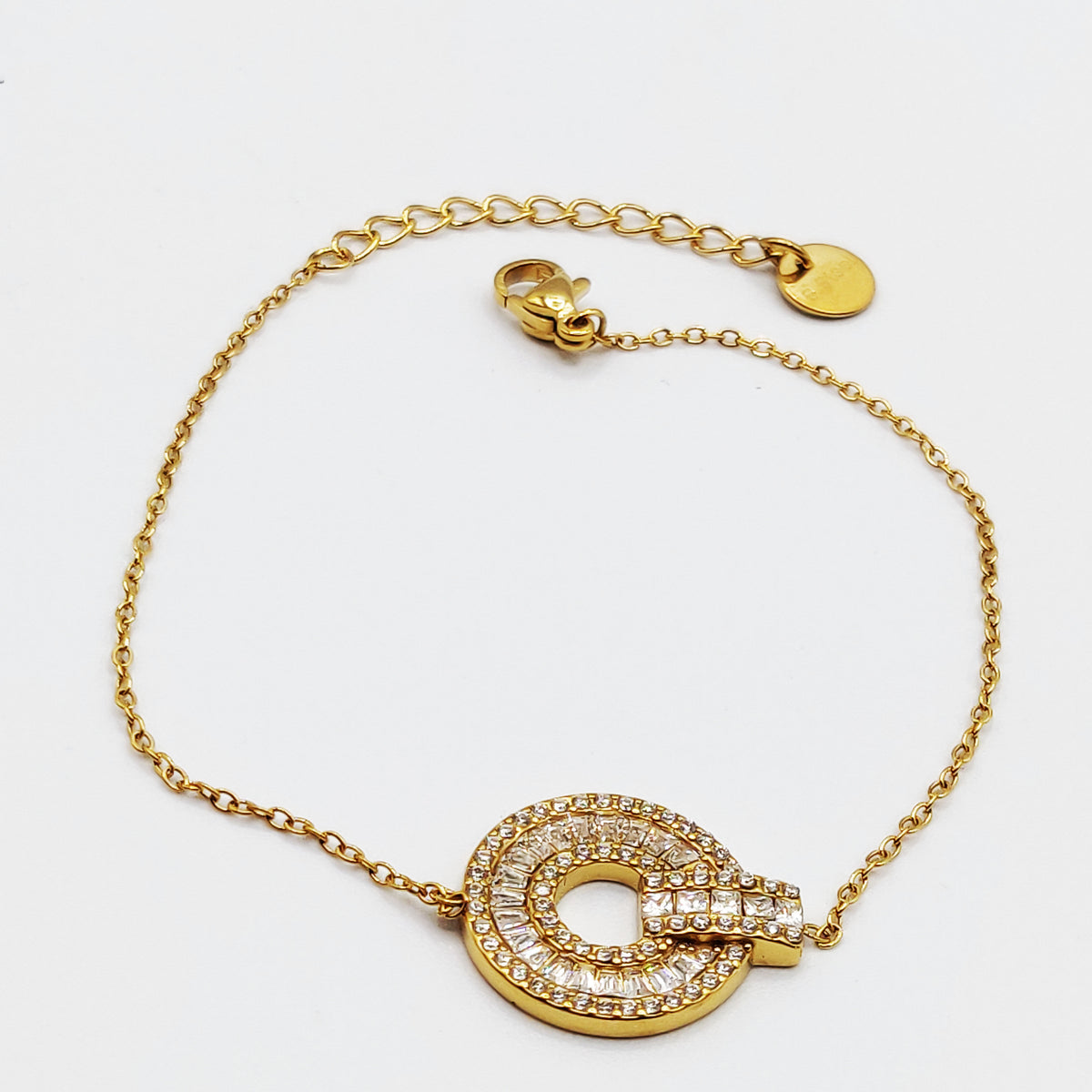 Bracelet Cercle Cristaux Rectangulaires et Ronds Luxe