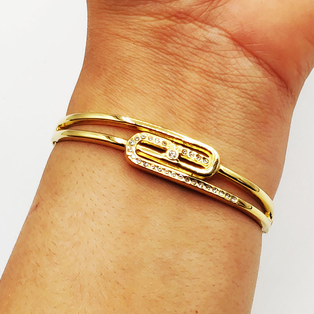 Bracelet Rigide Boucles Croisées Luxe