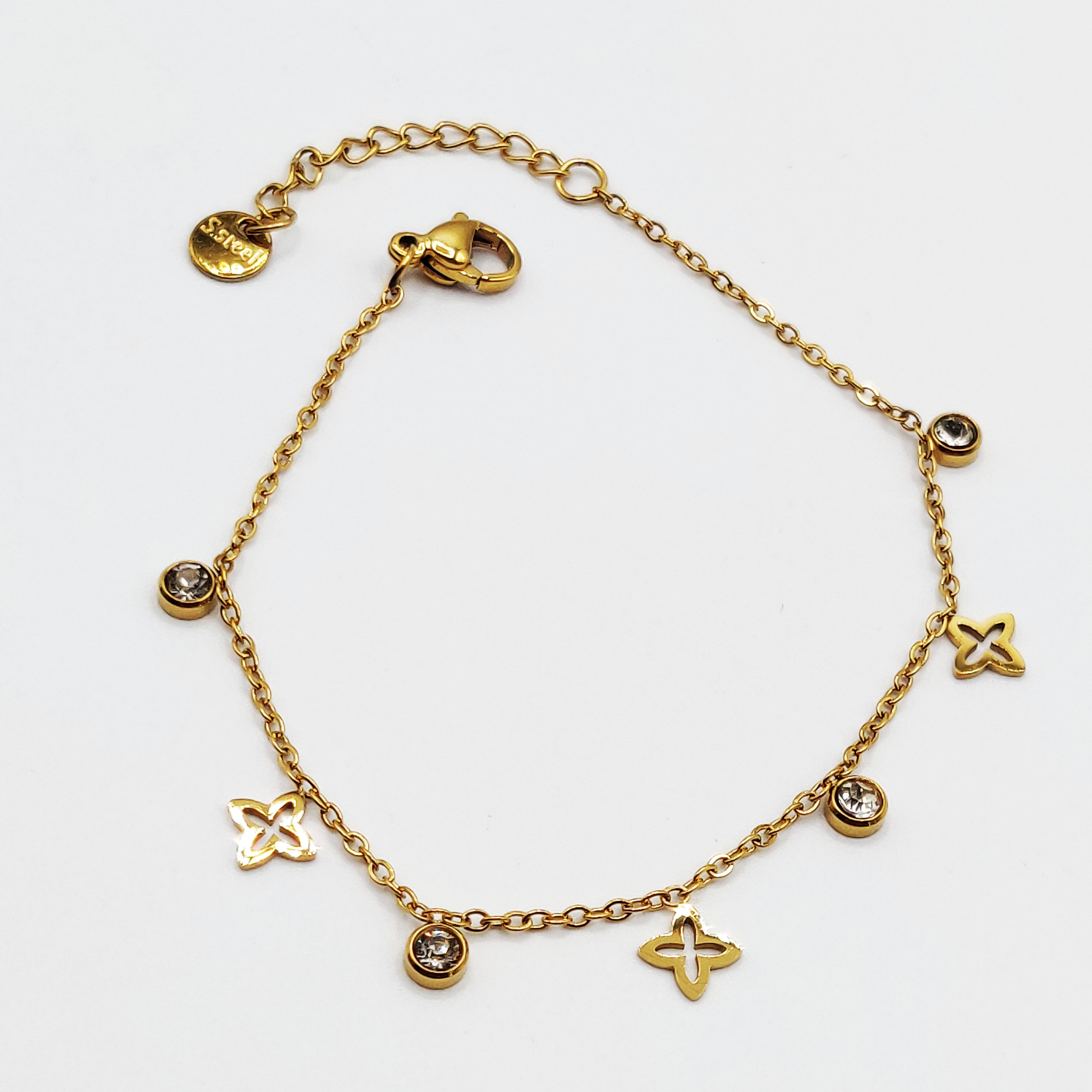 Bracelet Multi Étoiles Creuses et Cristaux Luxe