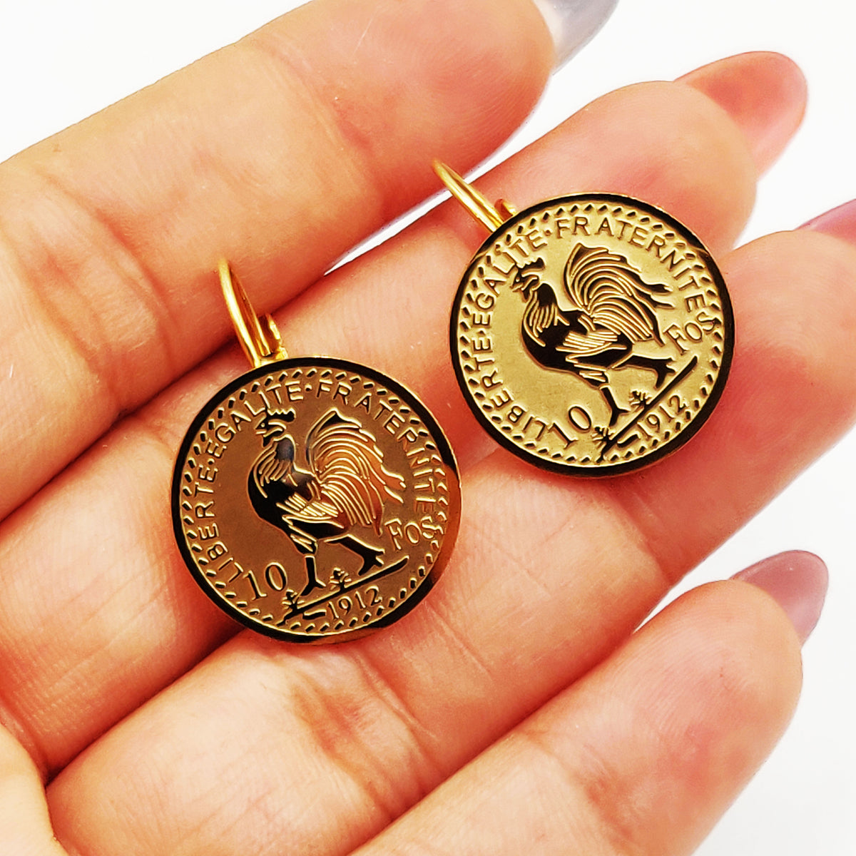 Boucles d'oreilles Pendentif Louise Coq Luxe