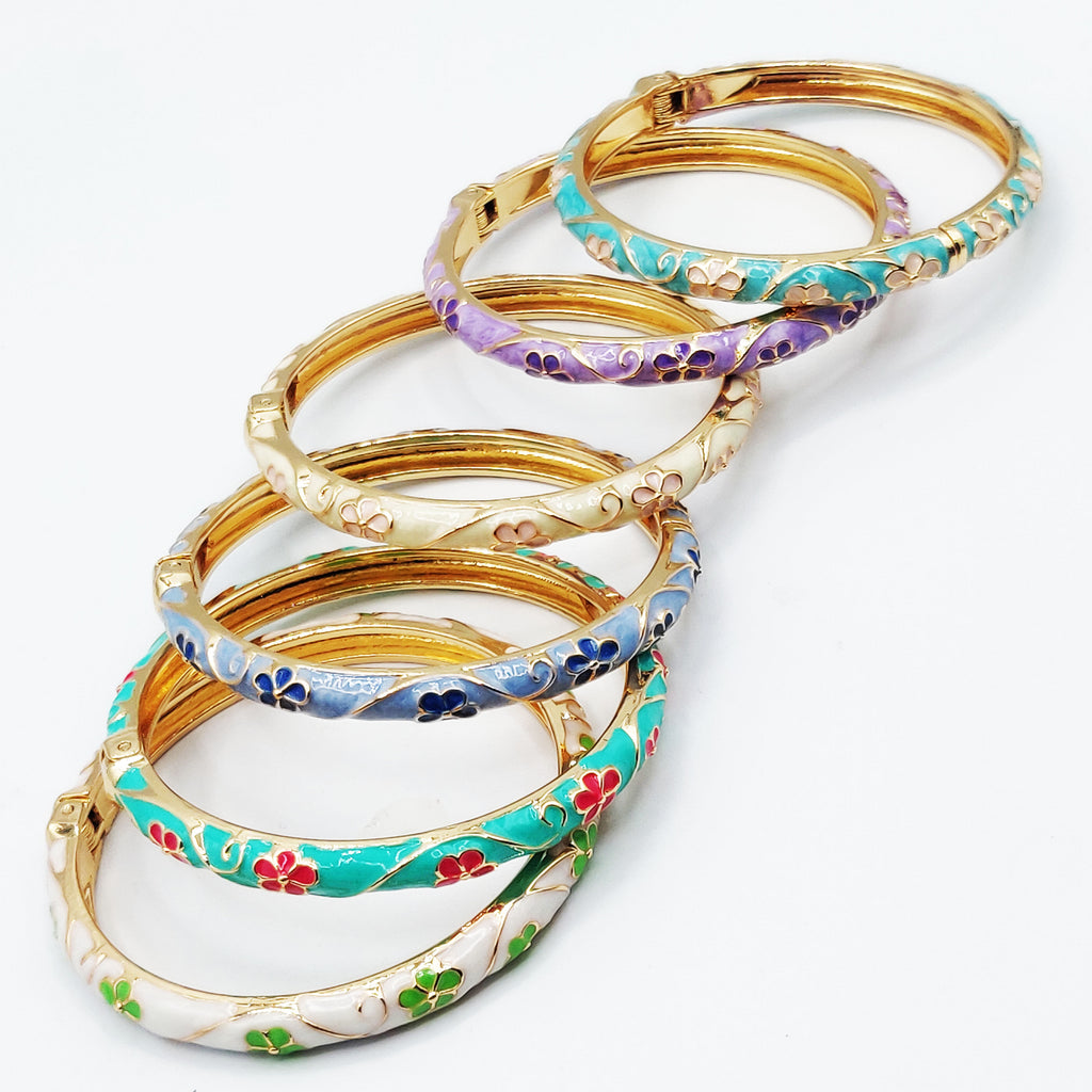 6 Bracelets Thaïlandais Fleurs Multicolores