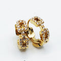 Boucles d'oreilles Créoles Chaîne Carrée Cristaux Luxe