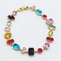 Bracelet Multi Cristaux Multi Formes et Multicolores Luxe