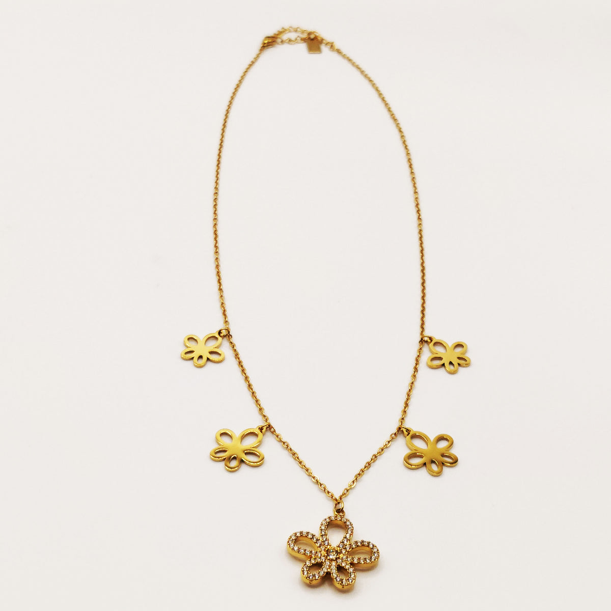 Collier Multi Fleurs Stylish Cristaux Luxe