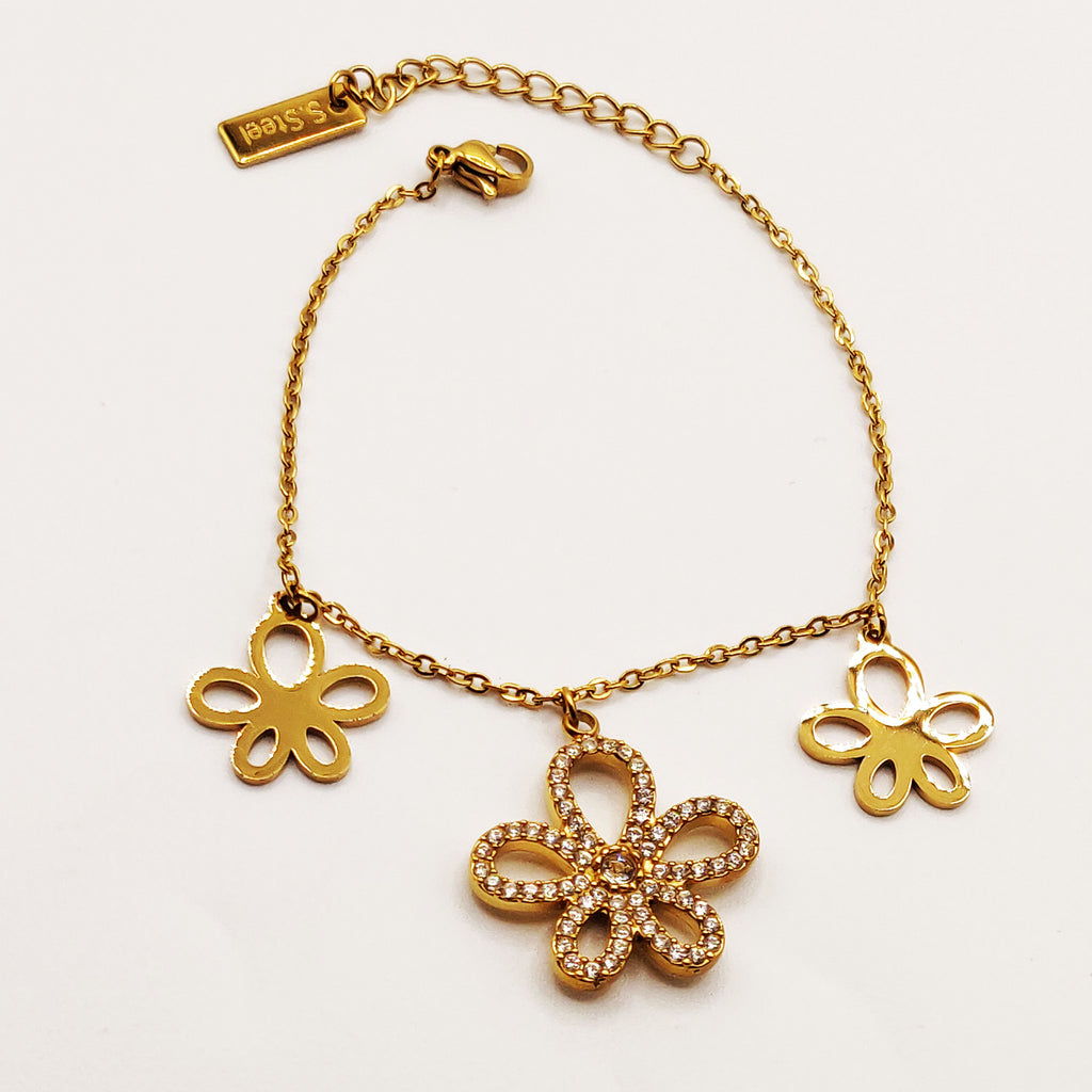 Bracelet Multi Fleurs Stylish Cristaux Luxe