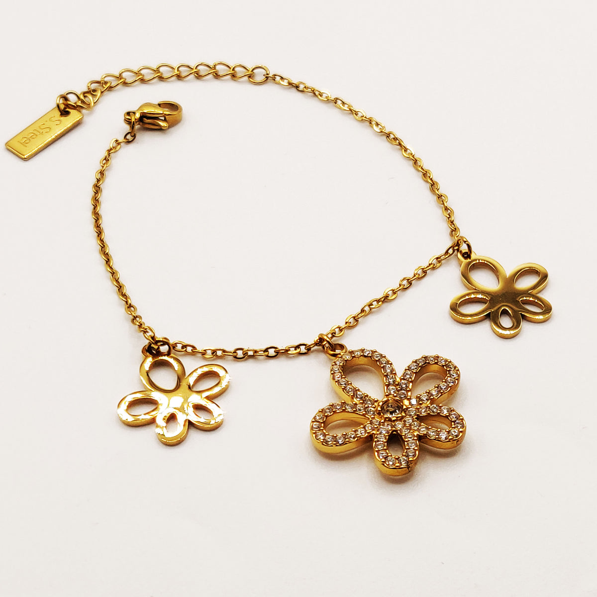 Bracelet Multi Fleurs Stylish Cristaux Luxe