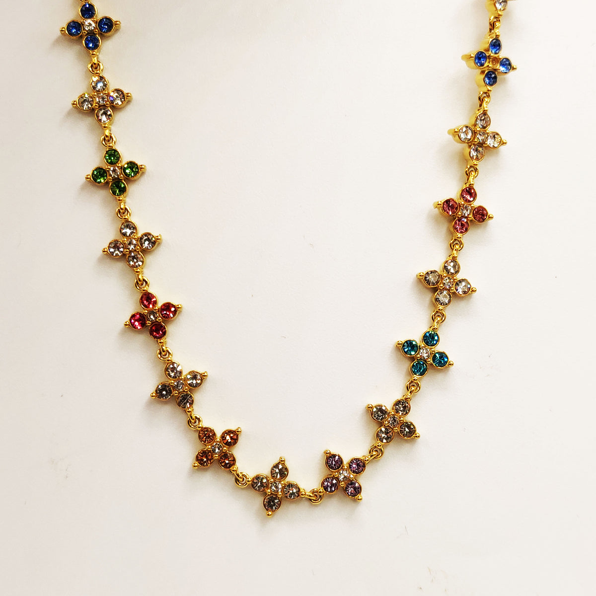 Collier Multi Trèfles Pointus Multicolores Luxe