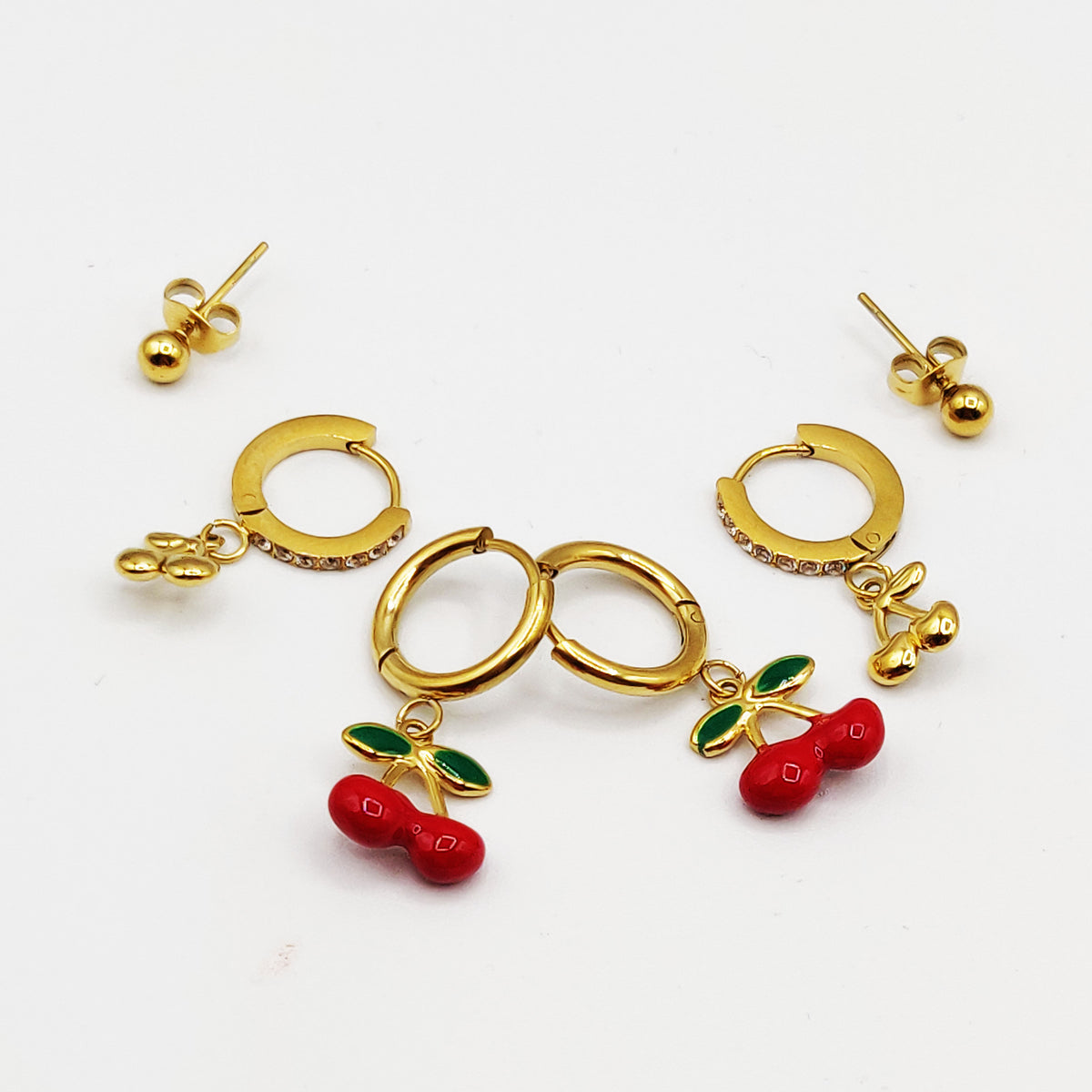 Boucles d'oreilles Trio Cerises Luxe
