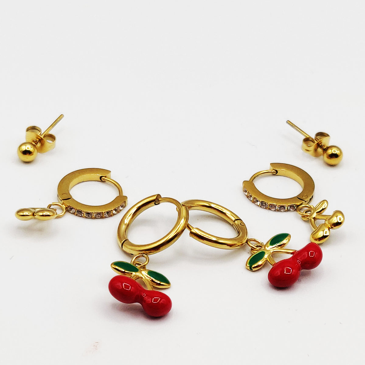 Boucles d'oreilles Trio Cerises Luxe
