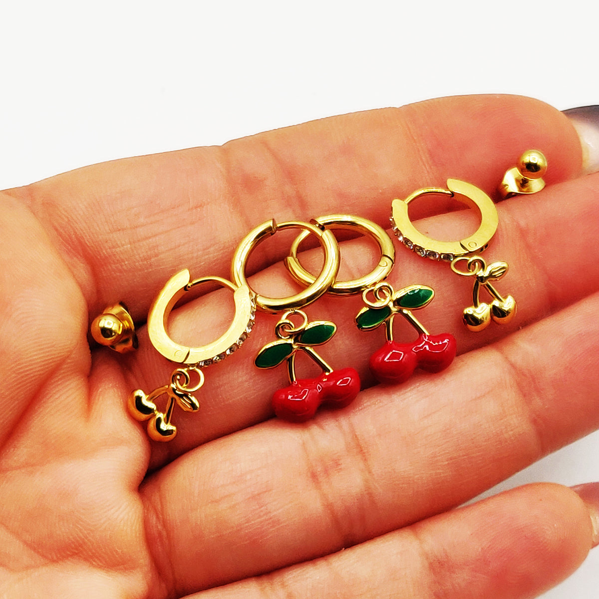 Boucles d'oreilles Trio Cerises Luxe