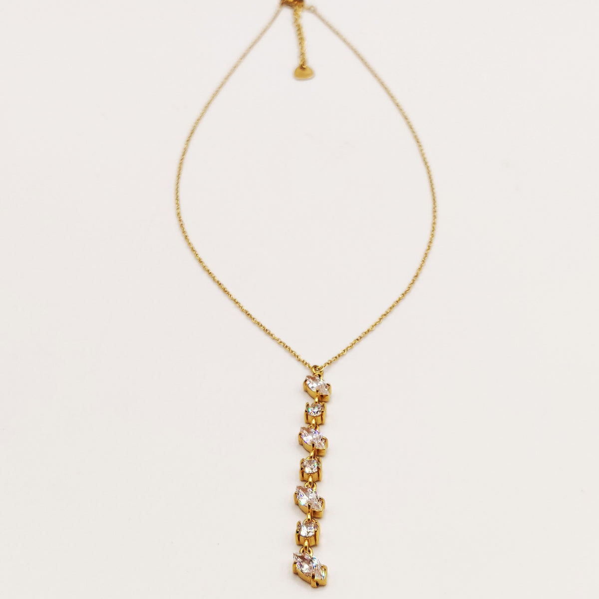 Collier Multi Cristaux Ovales et Ronds Descendant Luxe