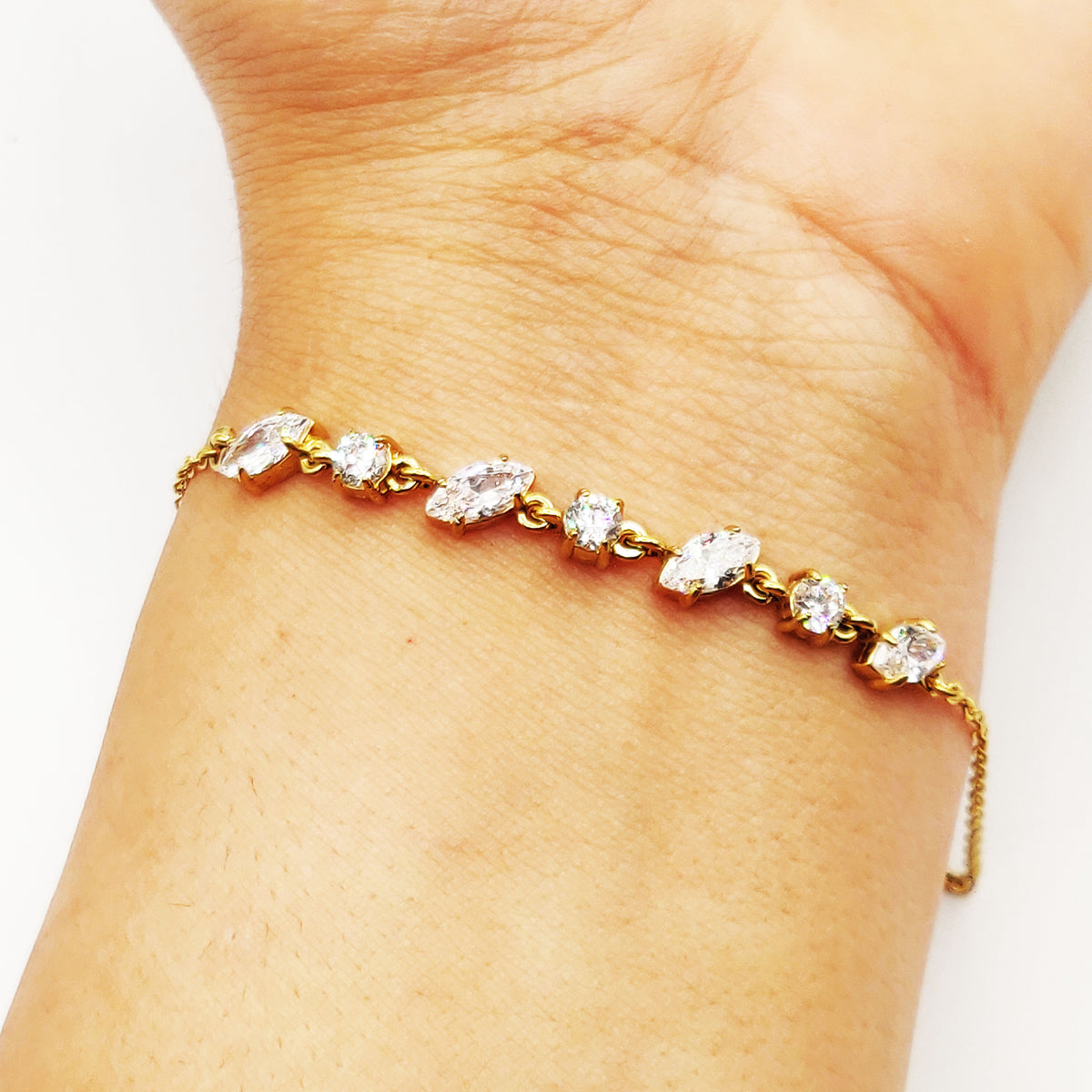 Bracelet Multi Cristaux Ovales et Ronds Luxe