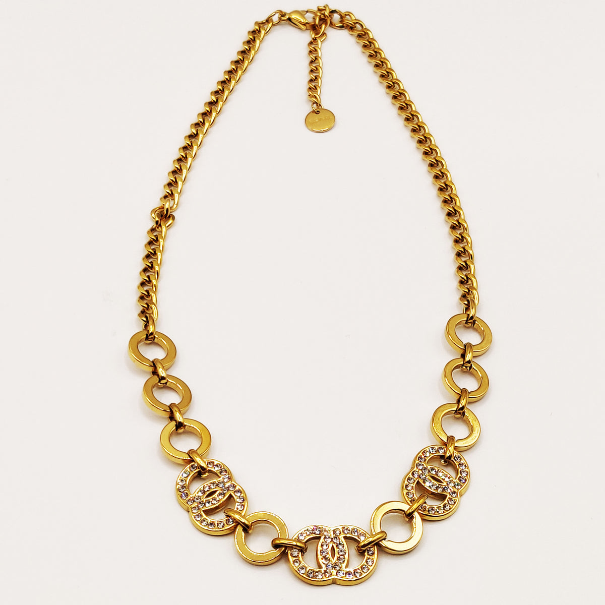 Collier Tresse Multi Double C Luxe Cristaux