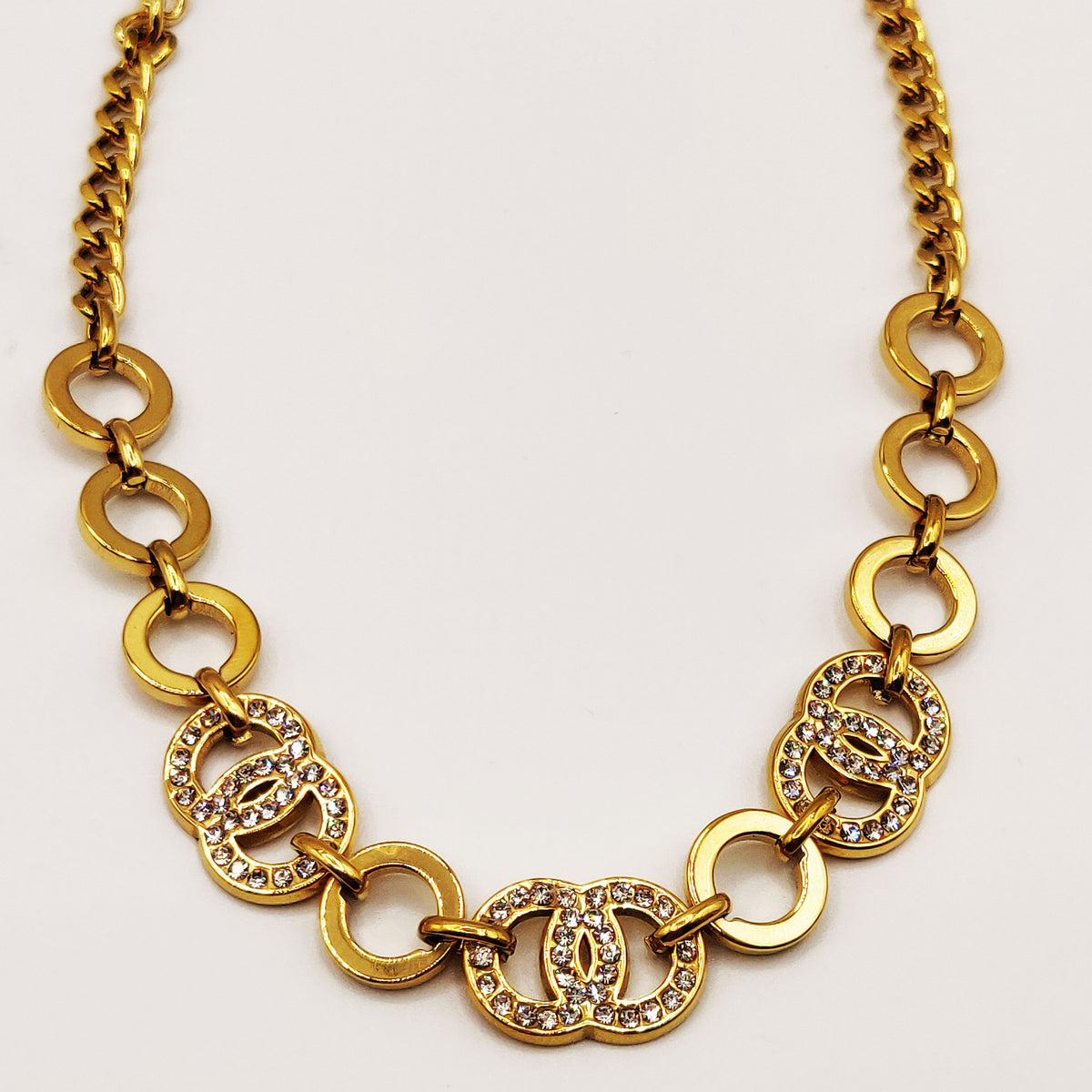 Collier Tresse Multi Double C Luxe Cristaux