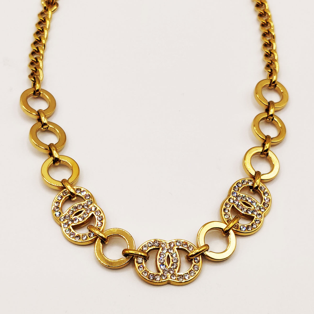 Collier Tresse Multi Double C Luxe Cristaux