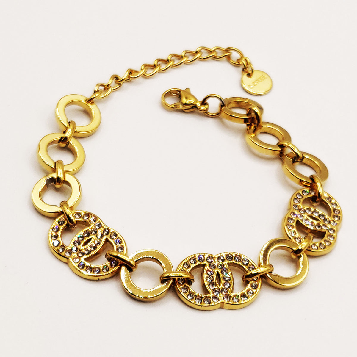 Bracelet Tresse Multi Double C Luxe Cristaux