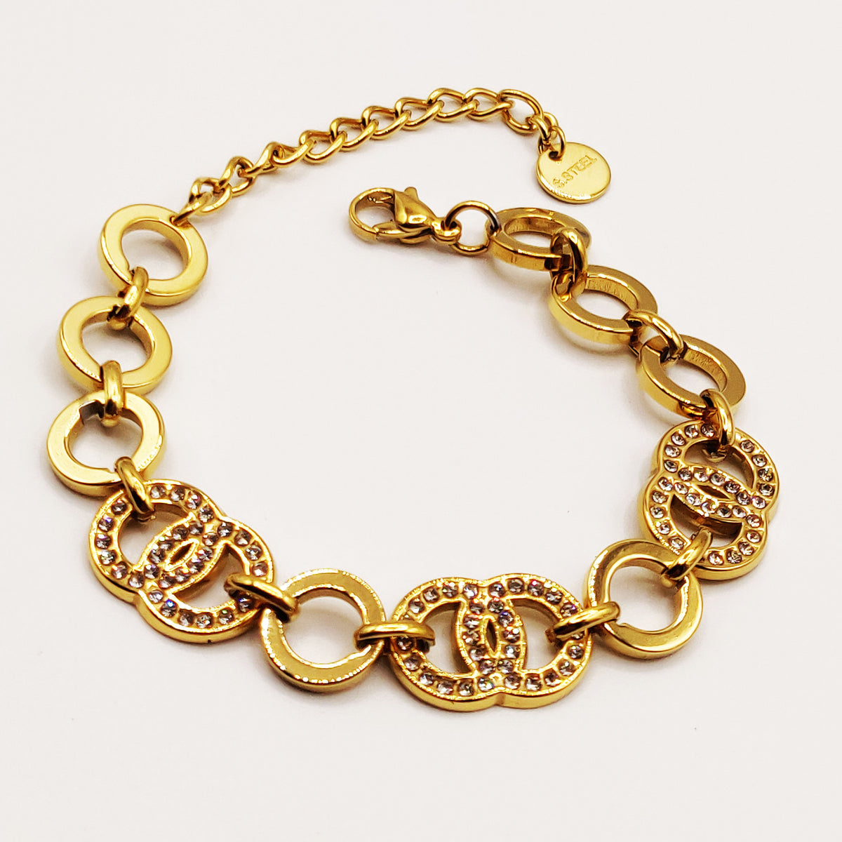 Bracelet Tresse Multi Double C Luxe Cristaux