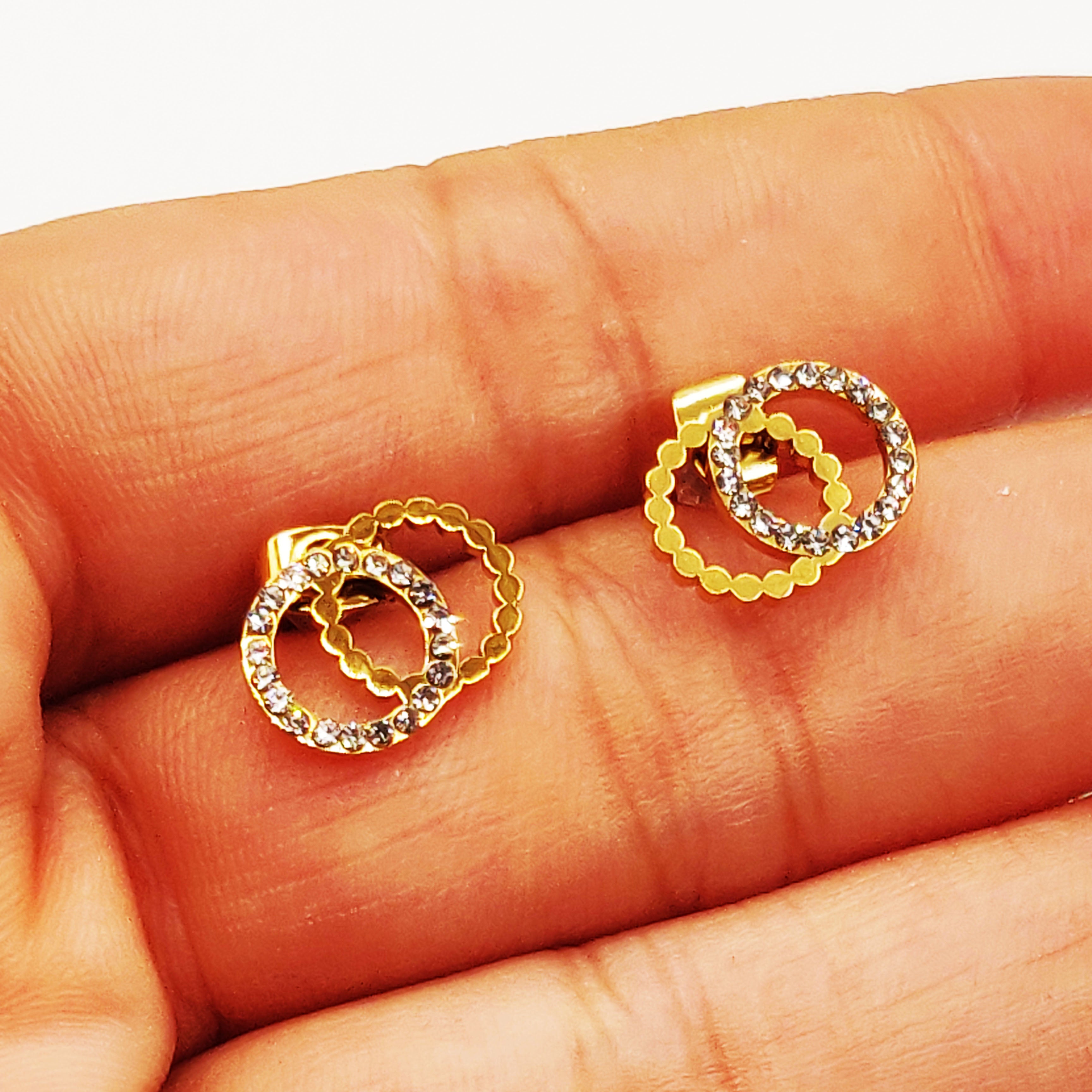 Boucles d'oreilles Double C Luxe Tour Cristaux