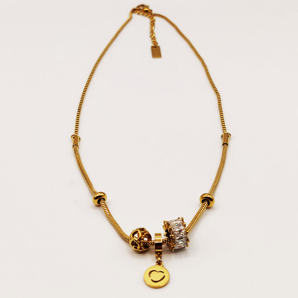 Collier Charmes Coeurs et Cristaux Luxe