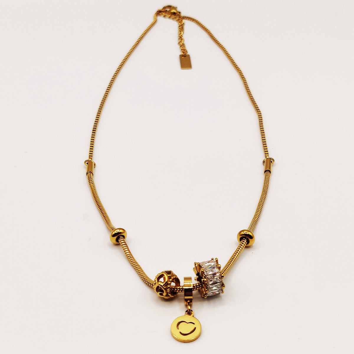 Collier Charmes Coeurs et Cristaux Luxe