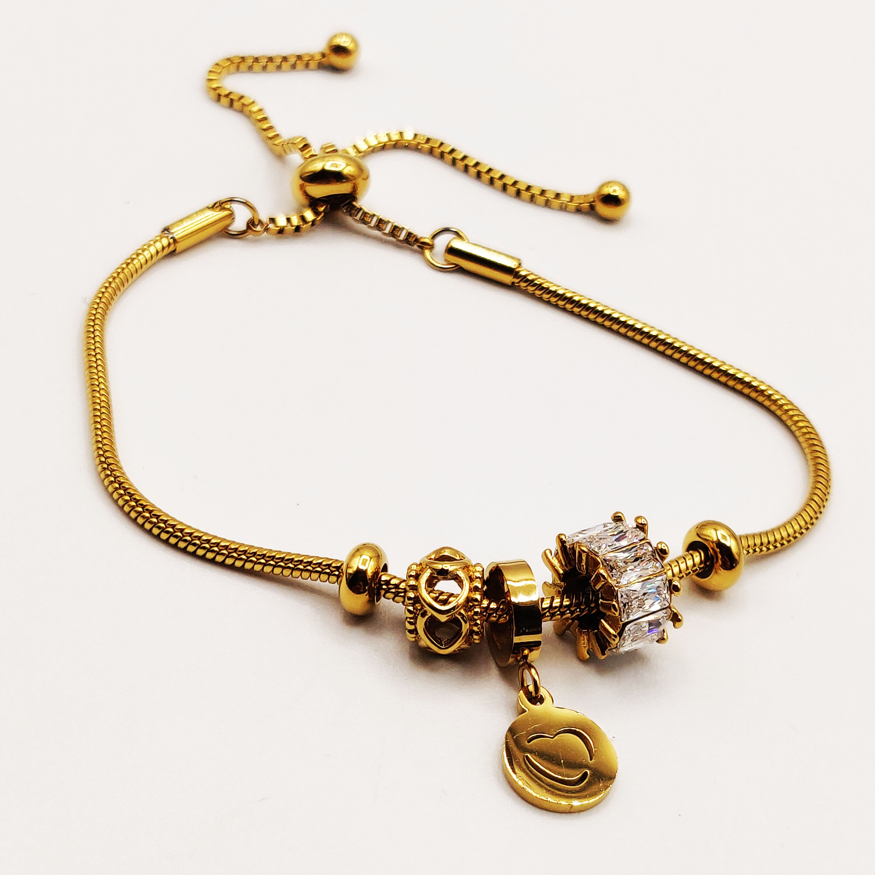 Bracelet Charmes Coeurs et Cristaux Luxe