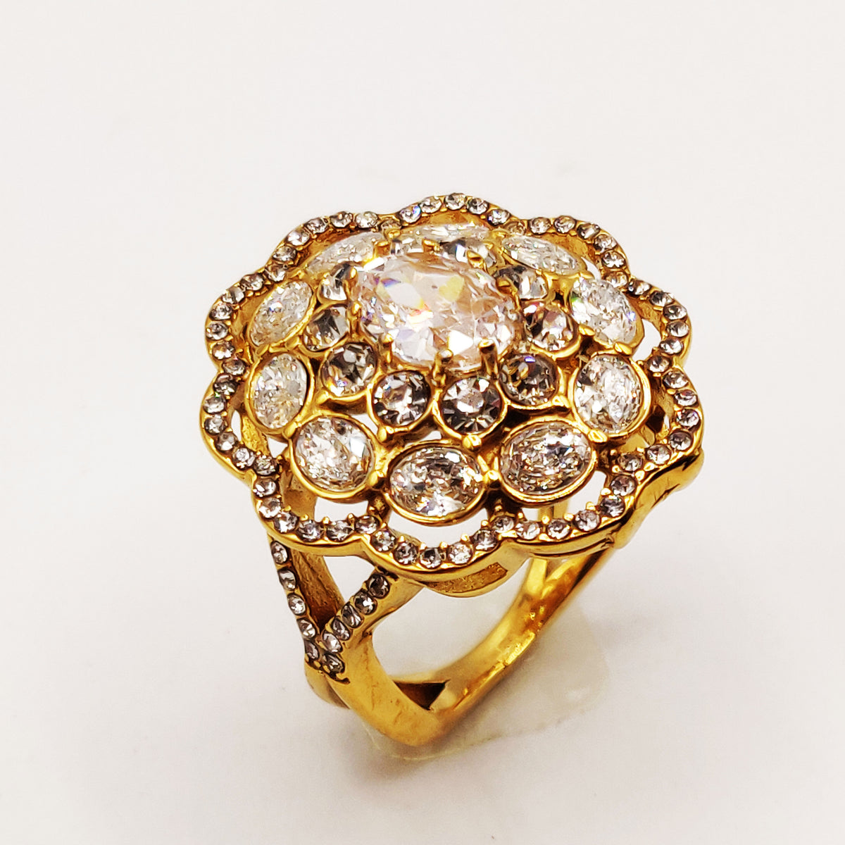 Bague Bouquet de Cristaux Tour Cristaux Luxe