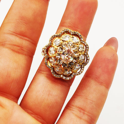 Bague Bouquet de Cristaux Tour Cristaux Luxe