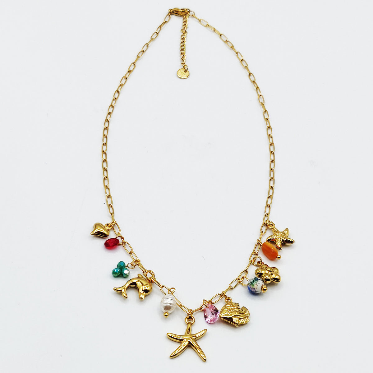Collier Bibelots de la Mer et Perles d'imitation Multicolores Luxe