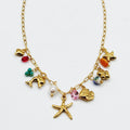 Collier Bibelots de la Mer et Perles d'imitation Multicolores Luxe