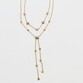 Collier Double Cristaux Ronds Descendant Luxe