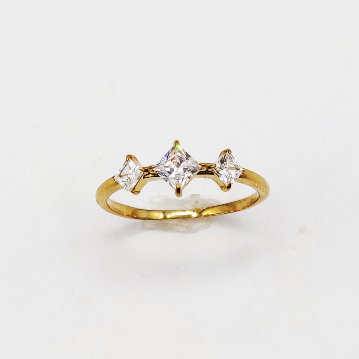 Bague Triple Cristaux Losanges Luxe