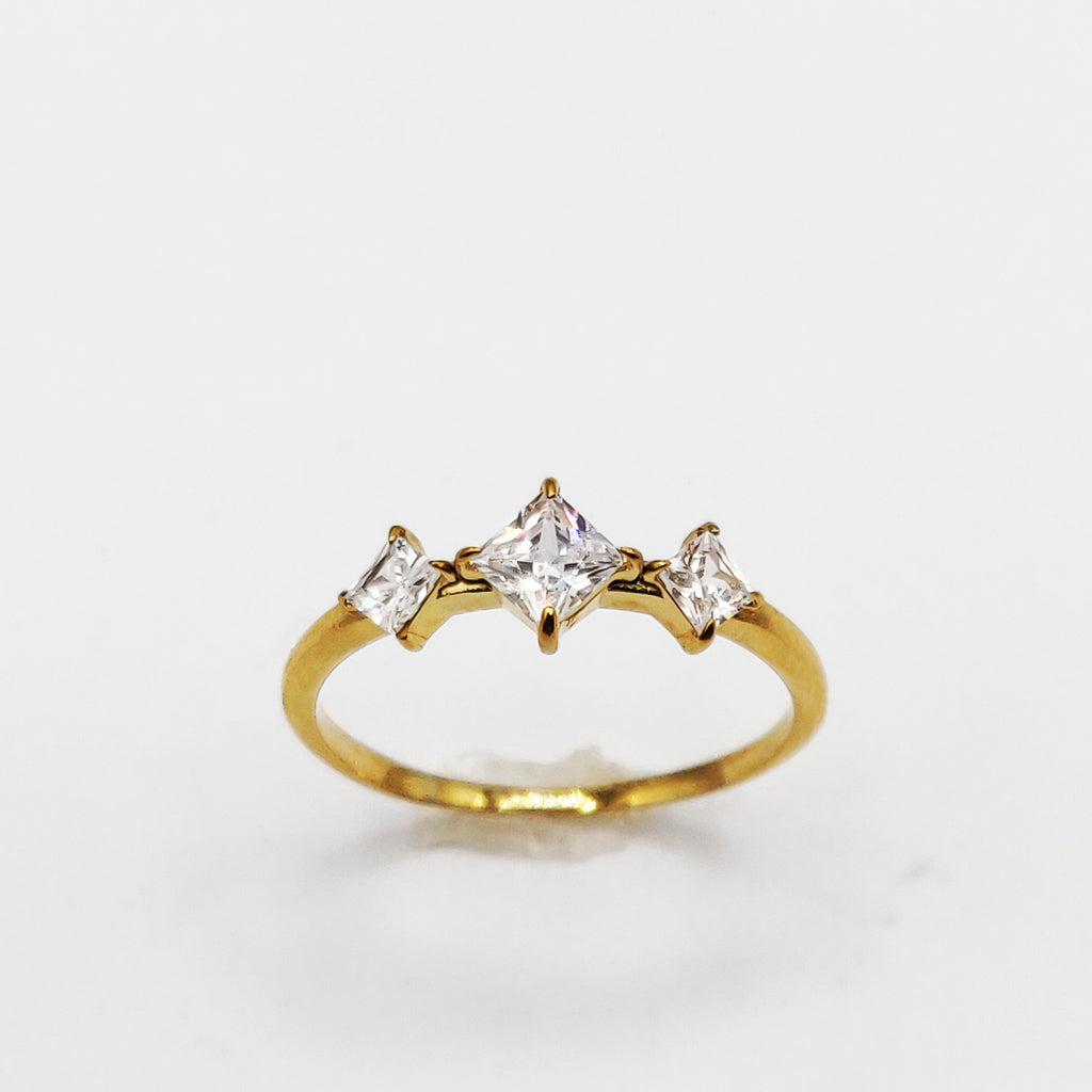 Bague Triple Cristaux Losanges Luxe