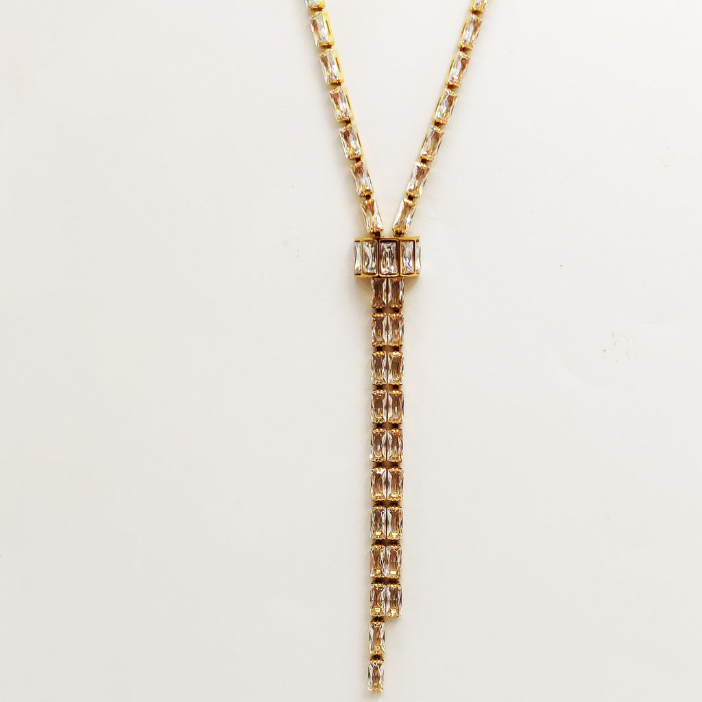 Collier Chaîne en Cristaux Rectangles Luxe