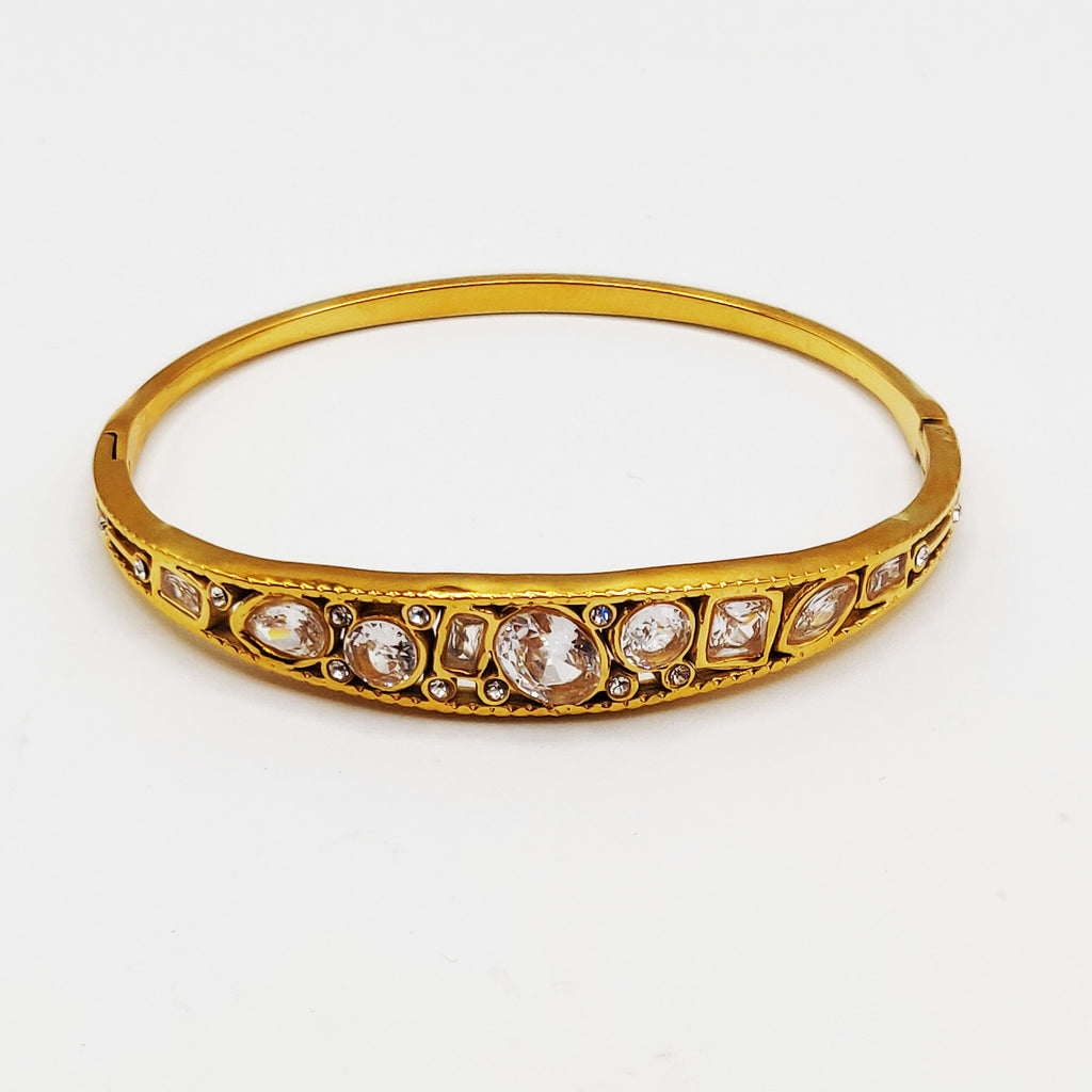 Bracelet Rigide Grands Cristaux Multi Formes Luxe