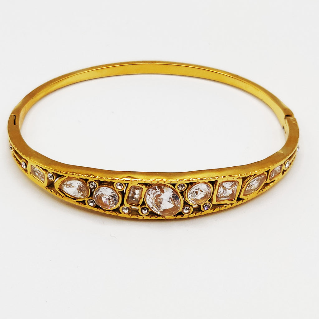 Bracelet Rigide Grands Cristaux Multi Formes Luxe
