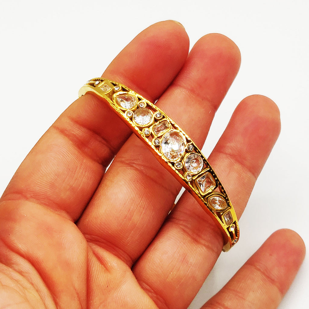 Bracelet Rigide Grands Cristaux Multi Formes Luxe