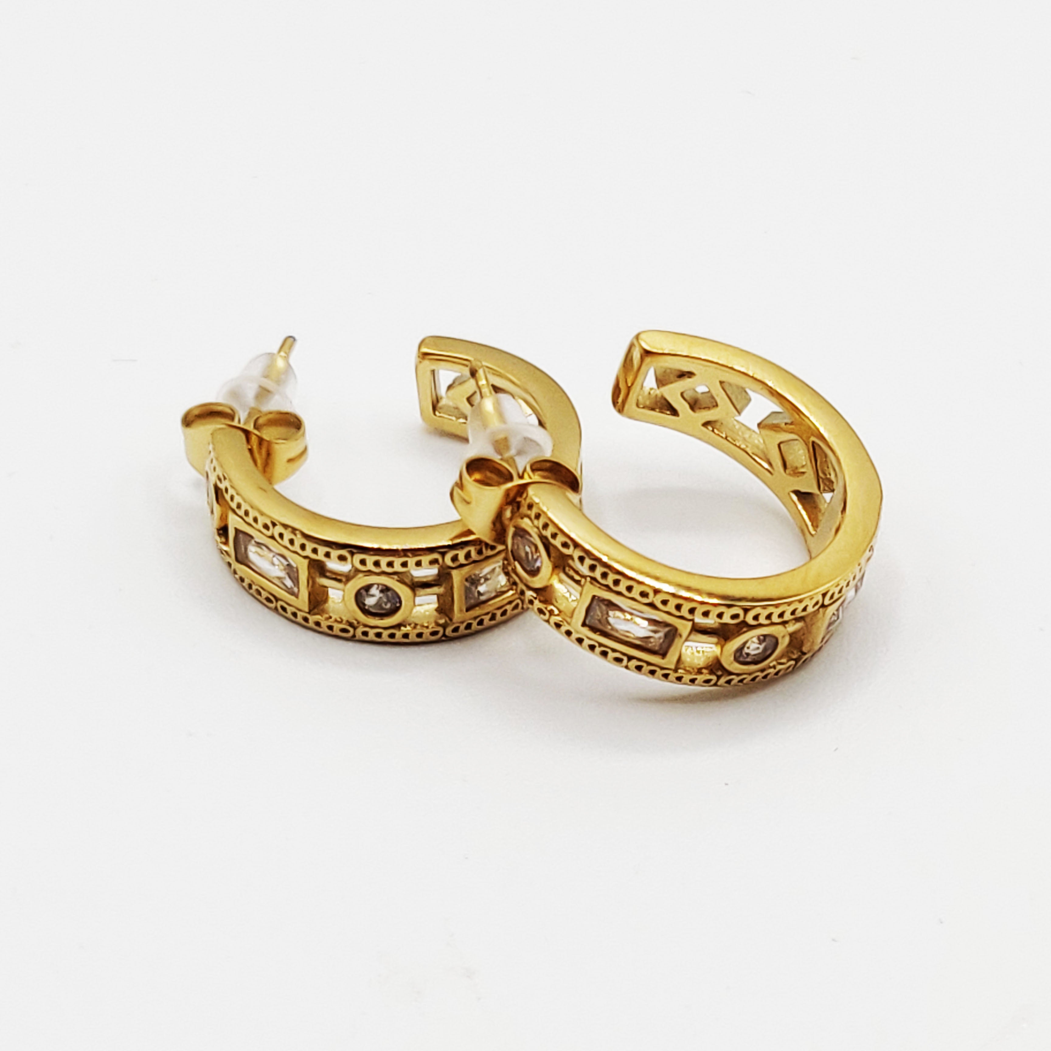 Boucles d'oreilles Créoles Grands Cristaux Multi Formes Luxe