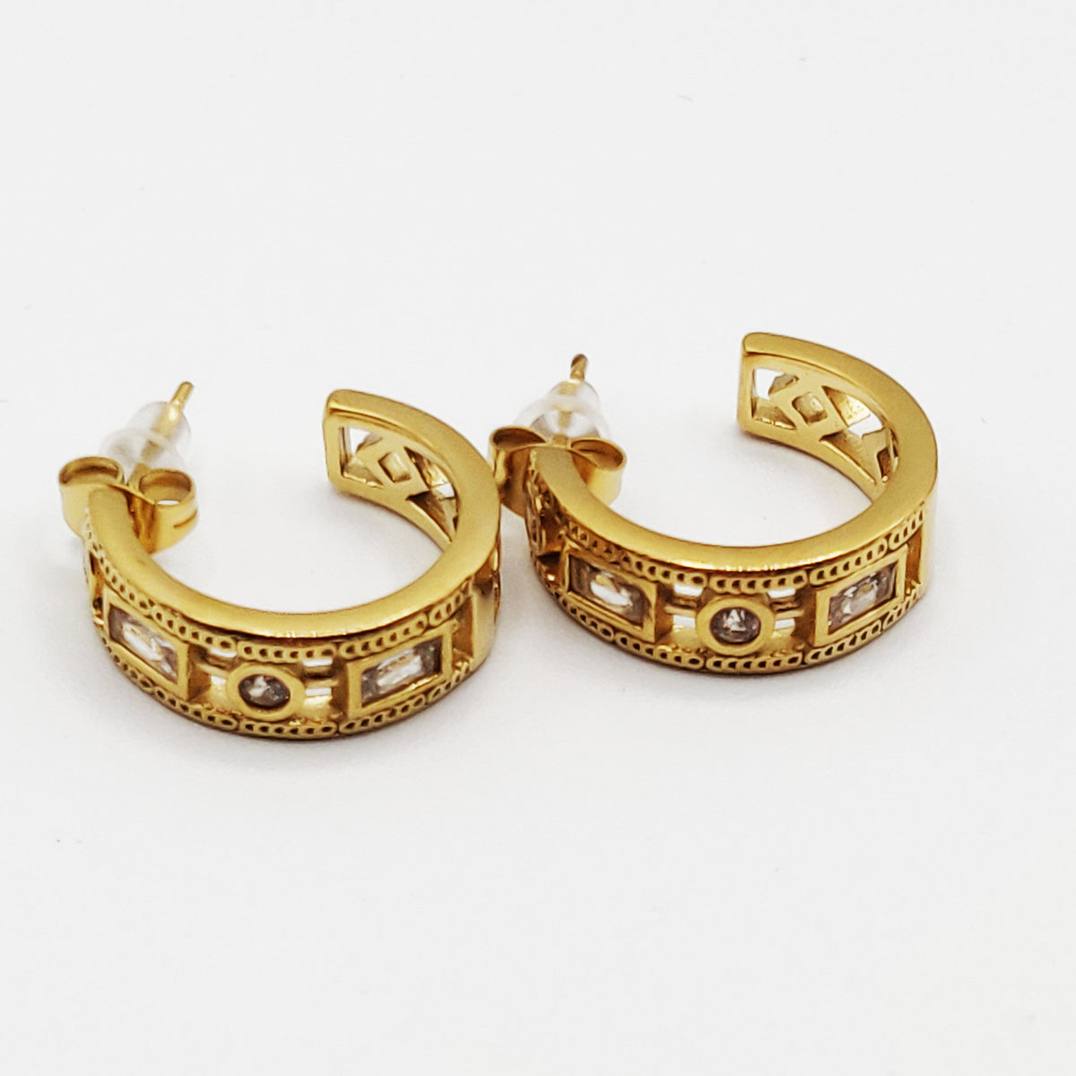 Boucles d'oreilles Créoles Grands Cristaux Multi Formes Luxe