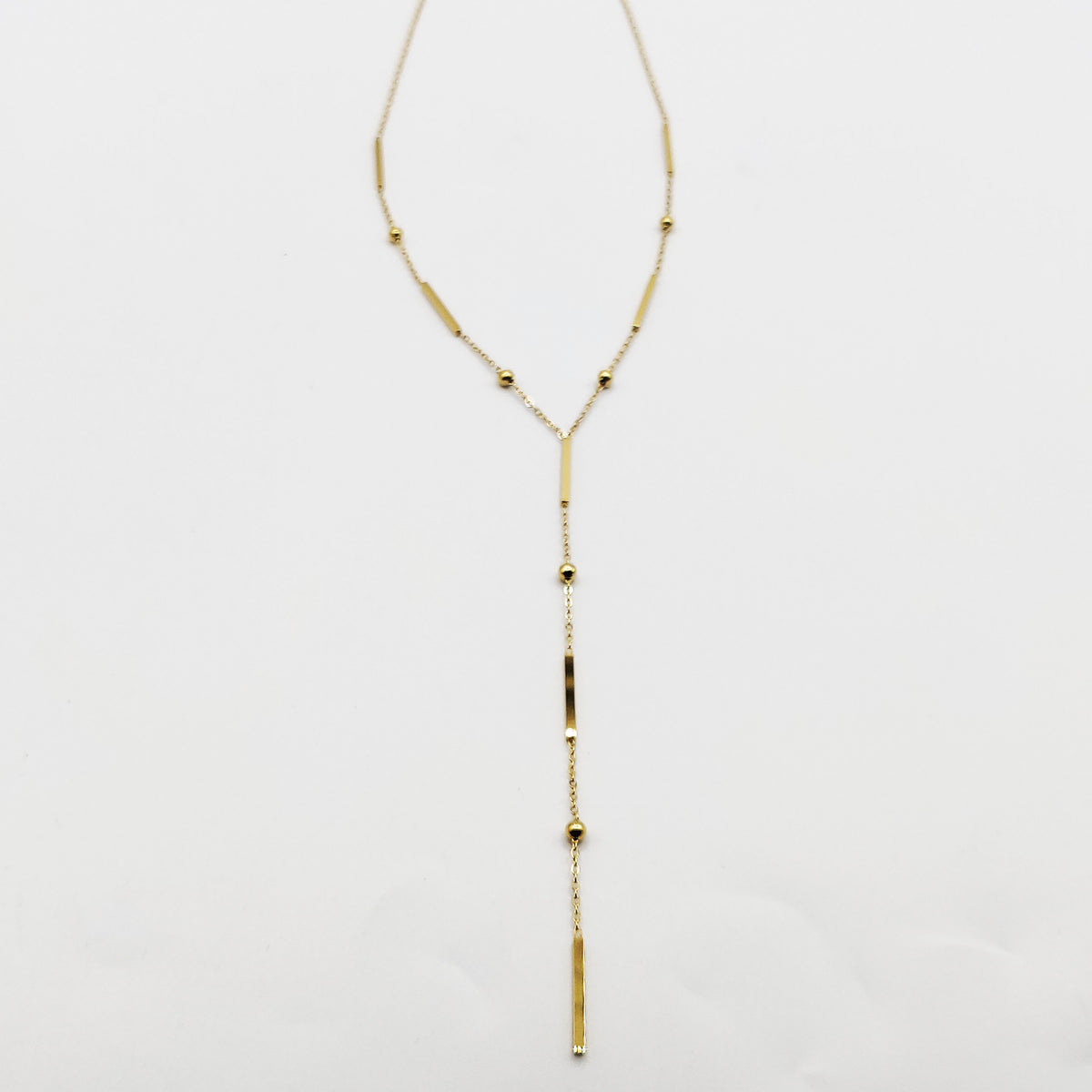 Collier Barres Dorées et Perles d'imitation Dorées Descendant Luxe